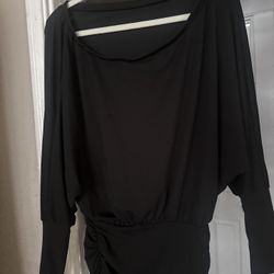 2000s Black Ruched Mini Dress