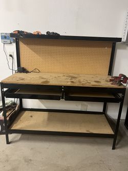Tool Bench With Drawers And Shelf