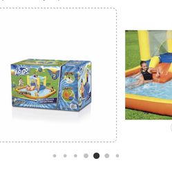 H2O Go inflatable Bounce house water park slide swimming pool and splash pad