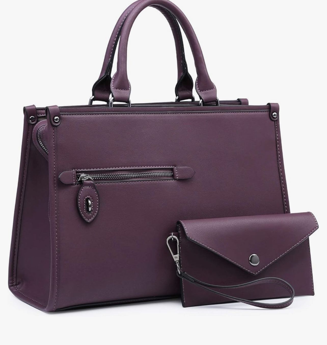 Women’s Vegan Leather Handbag Satchel/tote Plum