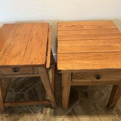 Attic Heirlooms By Broyhill SOLID OAK Shaker End Tables 