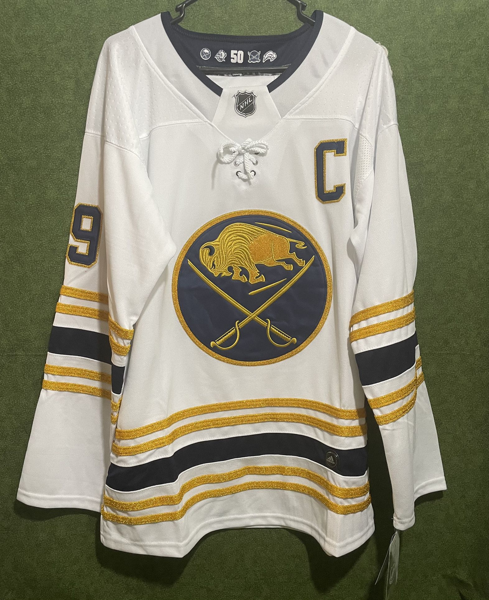 JACK EICHEL BUFFALO SABERS ADIDAS JERSEY BRAND NEW WITH TAGS SIZE LARGE 