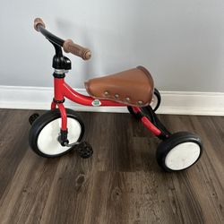 Red Saddle Seat Toddler Pedal Tricycle Trike with Mesh Storage