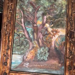 Original Landscape Painting In Heavy Duty  Frame 