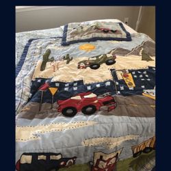 Twin Boys comforter /sham set $15