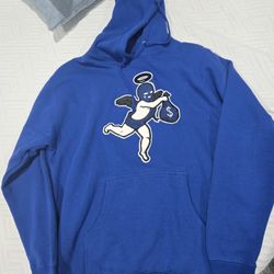 Men's Hasta Muerte Embroidered Light Blue Hoodie - SIZE L - NEW