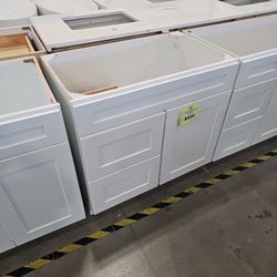 36" White Shaker Solid Wood Bathroom Vanity Cabinet Only 