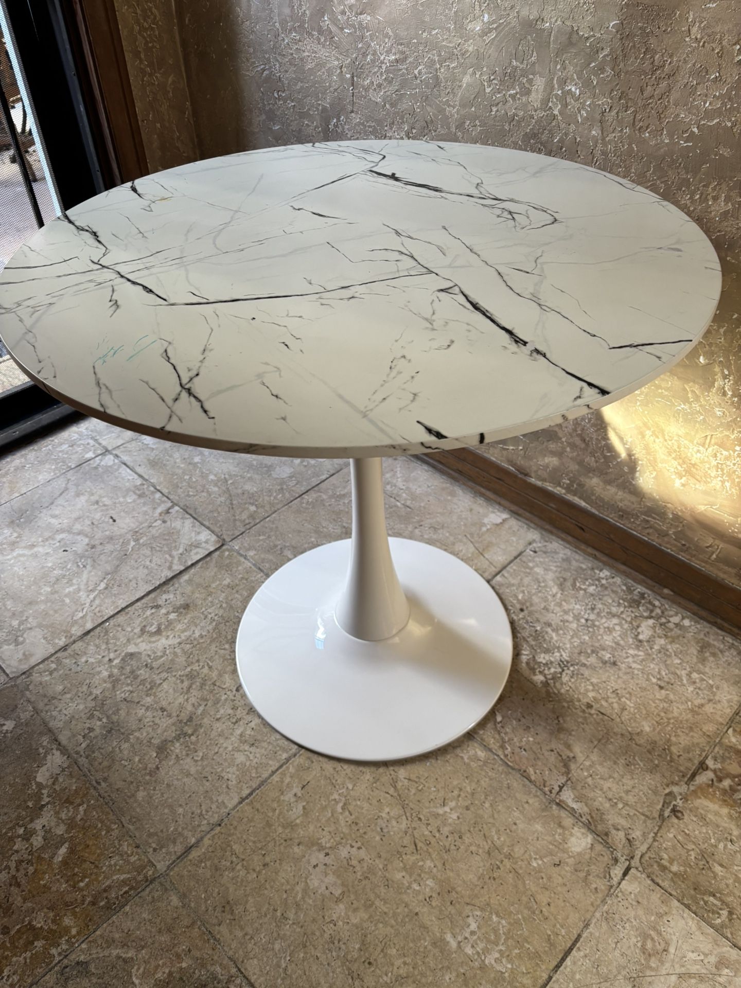 White Tulip Dining Table Bistro Mid Century Modern Look 
