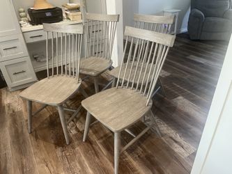 Grey Tone Spindle Chairs (Set Of 4)