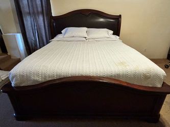 King Size Dark Wood Sleigh Bed Frame