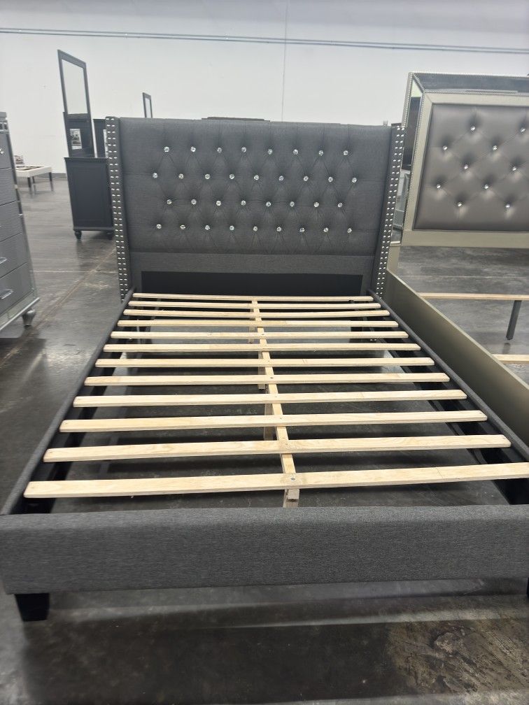Queen Size Grey Crystal Orthopedic