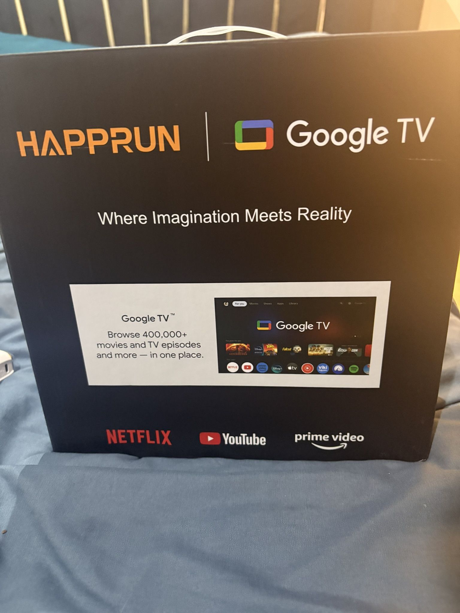 HAPPRUN Google TV Projector – Like New, Complete Set