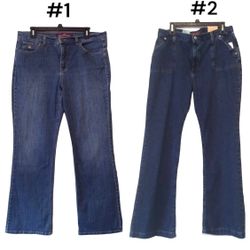 Gloria Vanderbilt/Zena, 2 Women's blue Jeans, Sz 14, straight/bootcut