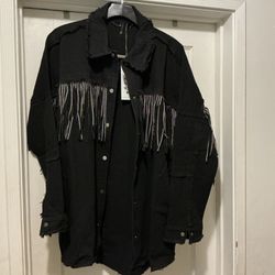 New With Tags!!! TOV Fringe Jacket Lose Fit Size 44 /XL