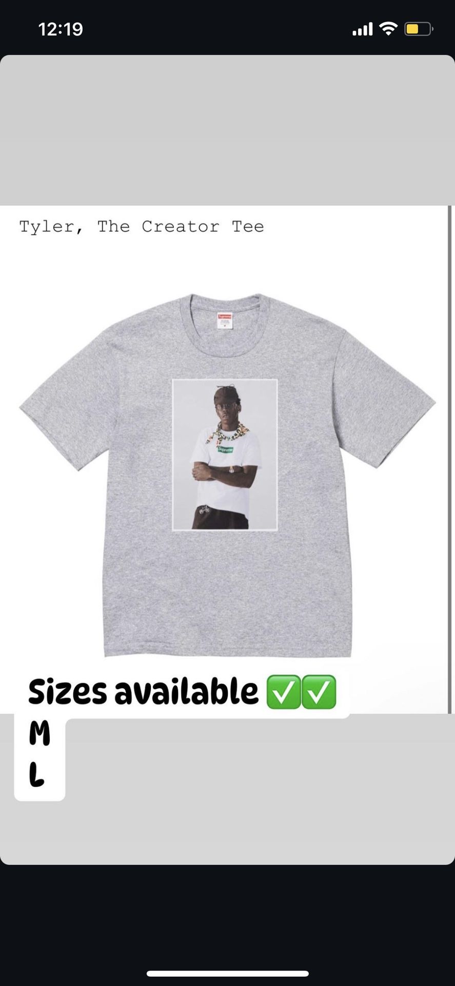 Supreme FW 24 Week 1 Tyler The Creator Grey Tee, S Logo Baseball Henley, Tera Patrick, AOI Work Shirt 