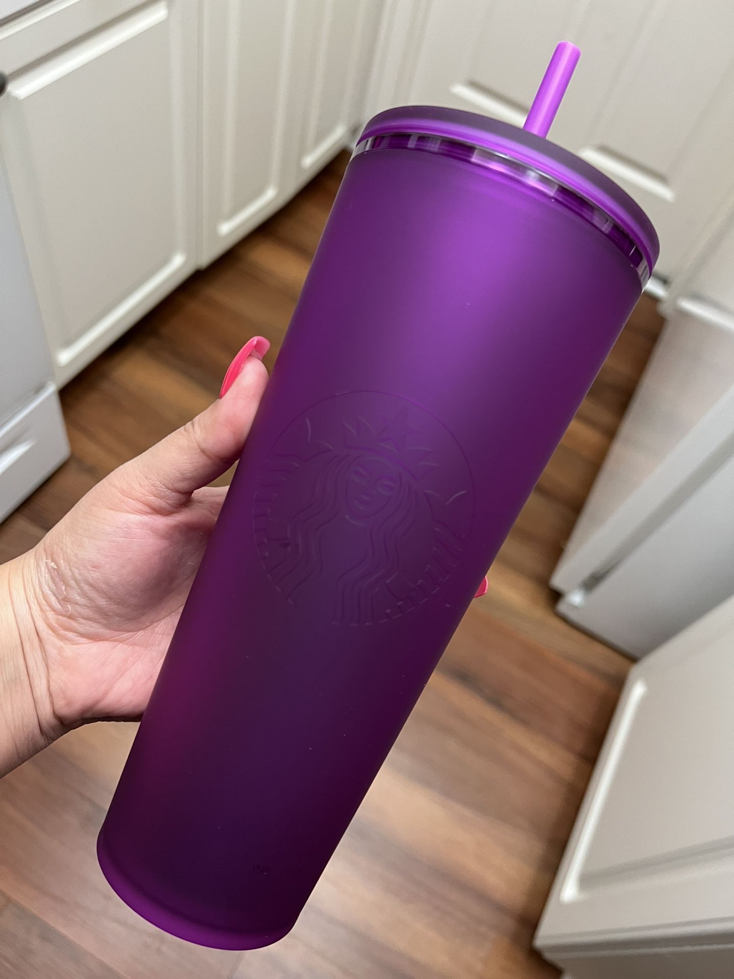 Starbucks Valentines 2022 Purple Soft Touch Cold Cup Tumbler