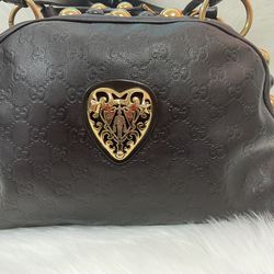 Mahogany Leather Gucci Bag/ Purse/ Authentic 