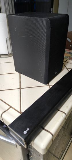 LG sound bar and subwoofer.