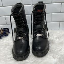 HARLEY-DAVIDSON Men’s biker work Black Leather 91003 Ankle Boots Size 10 M