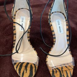 Steve Madden Leopard Heels Real Fur 