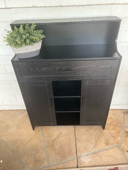 Black storage cabinet