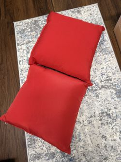 Two Outdoor patio Red Throw Pillows