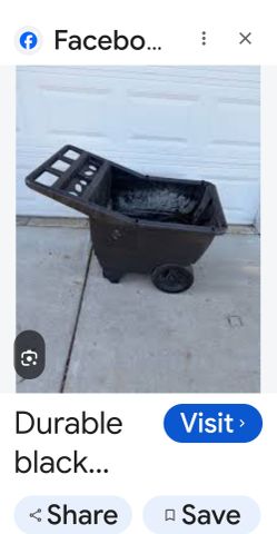 Black Plastic Wheeled Utility Cart