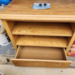 A 1-Drawer Dresser with 2 Shelves, Nightstand.