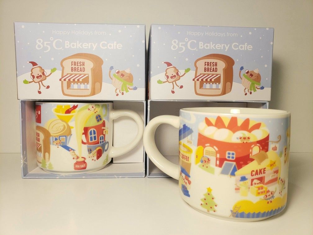 Brand New 2023 Collectible 85 C Degrees Bakery Cafe Mugs Cups