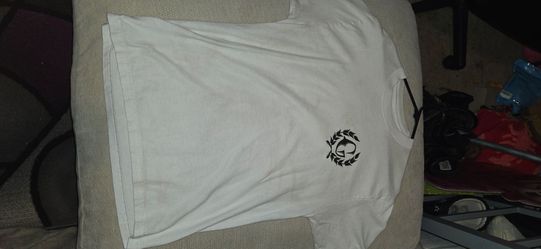 White Graphic T-Shirt with Laurel Logo