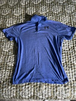 Under Armour Heat Gear Men’s Golf Polo Size Medium Royal Blue