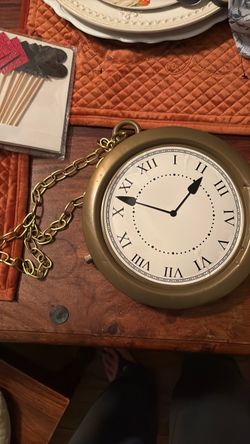 Oversized Pocket Watch Prop with Chain Alice in Wonderland