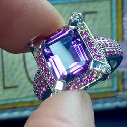 RUBY, AMETHYST & STERLING Ring