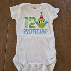 Gerber Organic Onesie 12 months Short Sleeve 