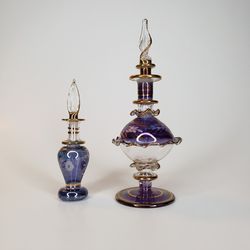 Vintage perfume glass bottles handmade. Egypt.