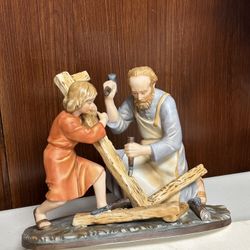 vintage Christmas Masterpiece Porcelain figurine the carpenter