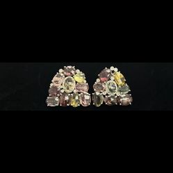 925 Sterling Silver With Diamonds And Multi Gem