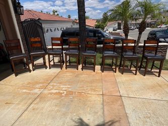 Furniture of America 9-Pc Counter Height Dining Set - Dark Cherry (Great Condition)