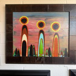 Abstract Oil  On Canvas Signed 