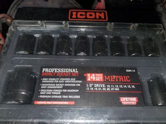 Icon 14-piece Metric 1/2-in Drive Professional Impact Shot