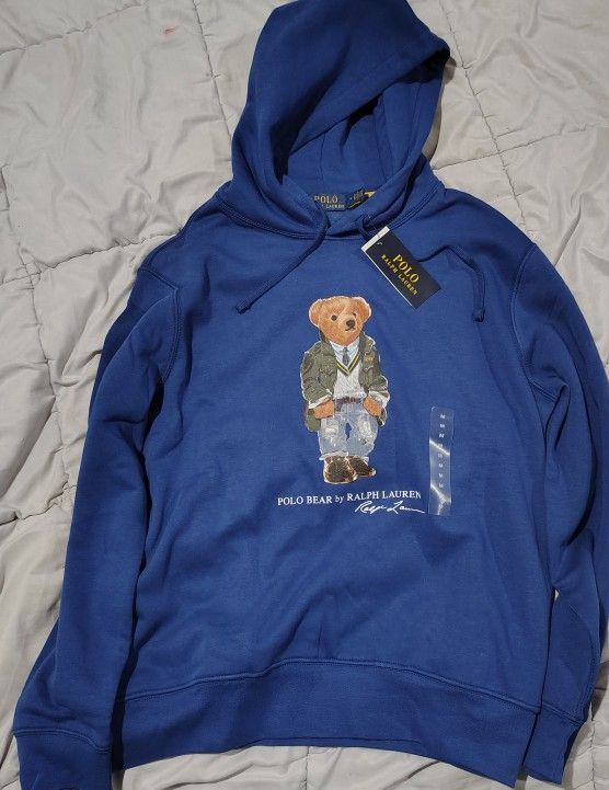 Polo Ralph Lauren Polo Bear Hoodie Blue Medium NWT

