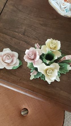 Capodimonte Candle Holder and Flower