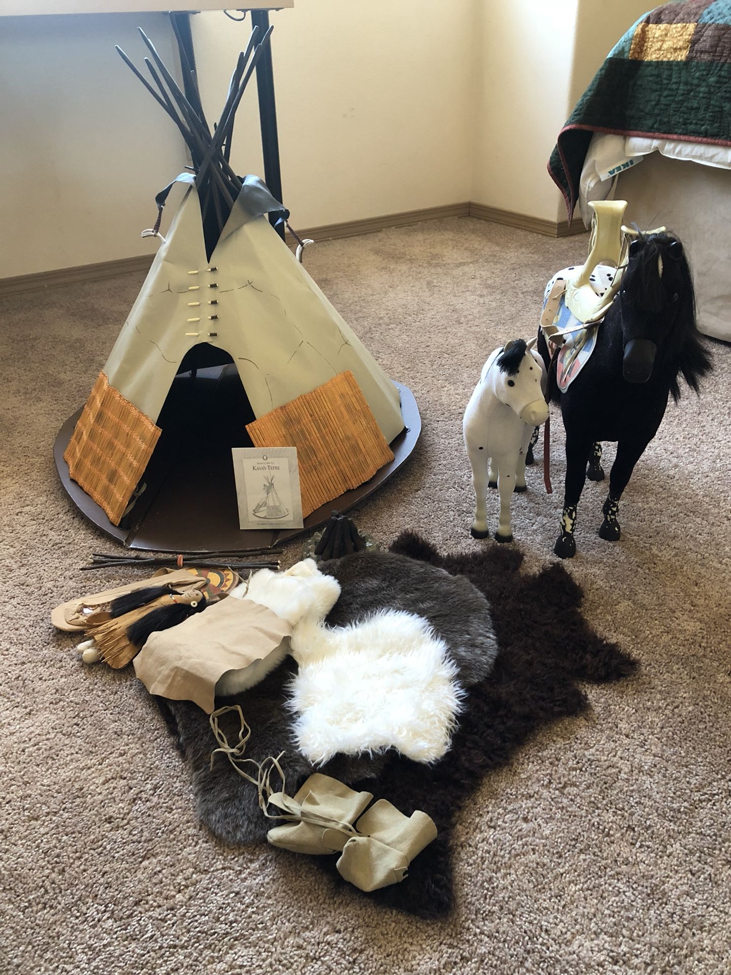 American Girl Kaya Teepee, 2 Horses, and Accessories