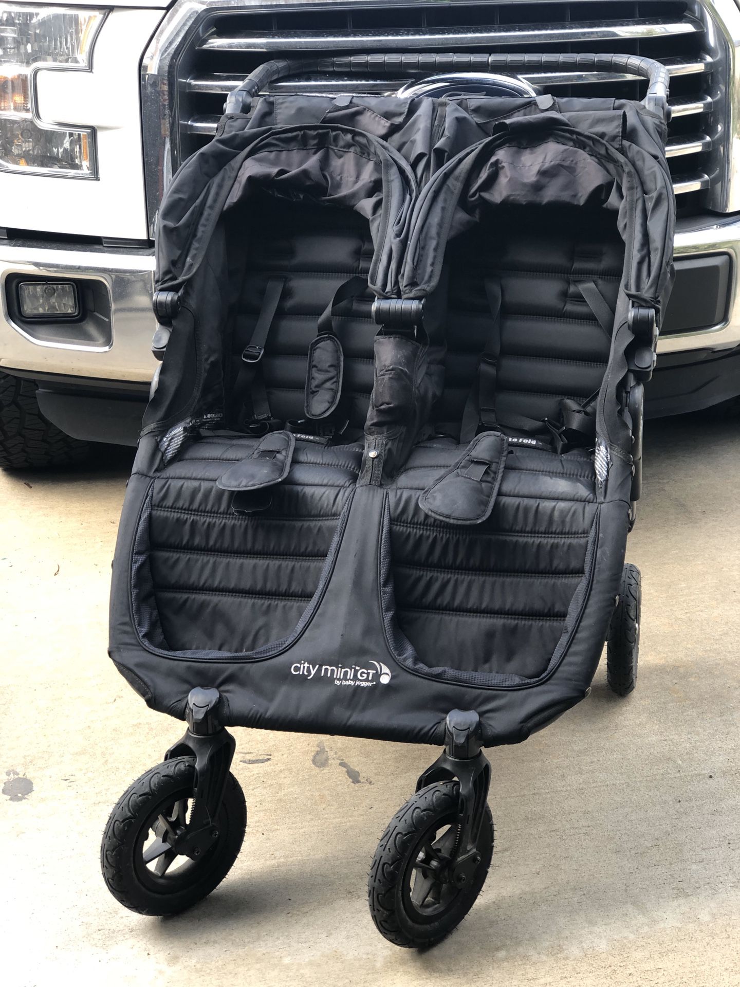 2 double strollers