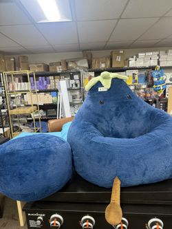 CONCETTA 31in Bean Bag Chair, Soft Faux Rabbit Fur Fabric,