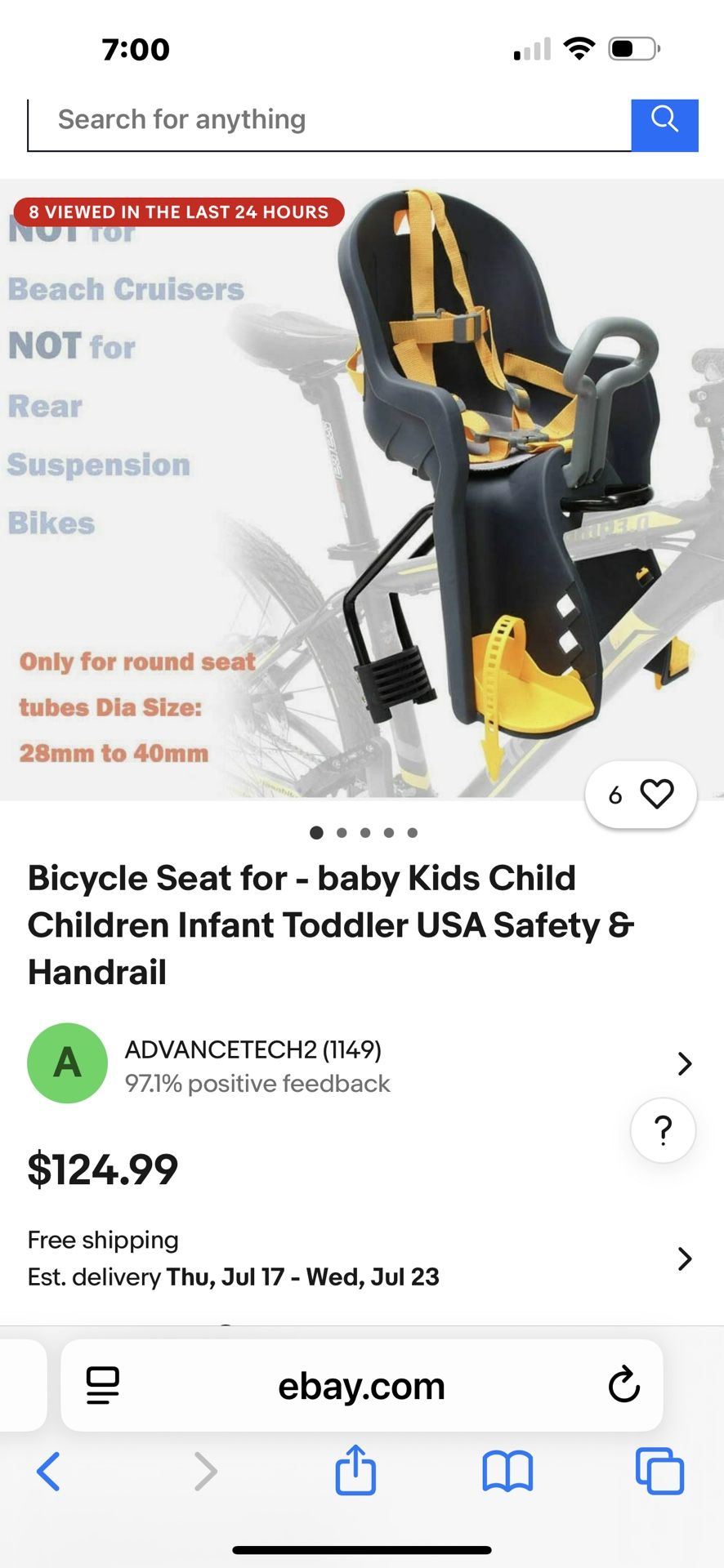 Bicycle Seat For Child