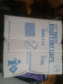 SAFETY ZONE 21" Bouffant Cap, , White, Mfr. Model# DBWH-21-5, B1090 ,500 PCS.