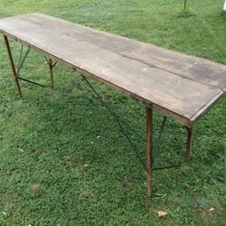 Antique Folding Wallpaper Table - $100