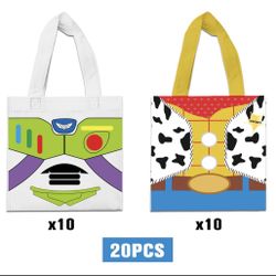 20 Pcs Toy Inspired Story Favor Bags, Treat Candy Goodie Gift Non-woven Bags Reusable for Kids
