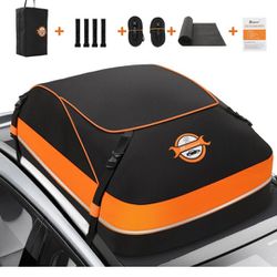 Sailnovo Rooftop Cargo Carrier Waterproof 15 Cubic Feet Car Roof Rack Cargo Carrier Roof Cargo Bag for All Cars with/Without Rack, Includes Anti-Slip 